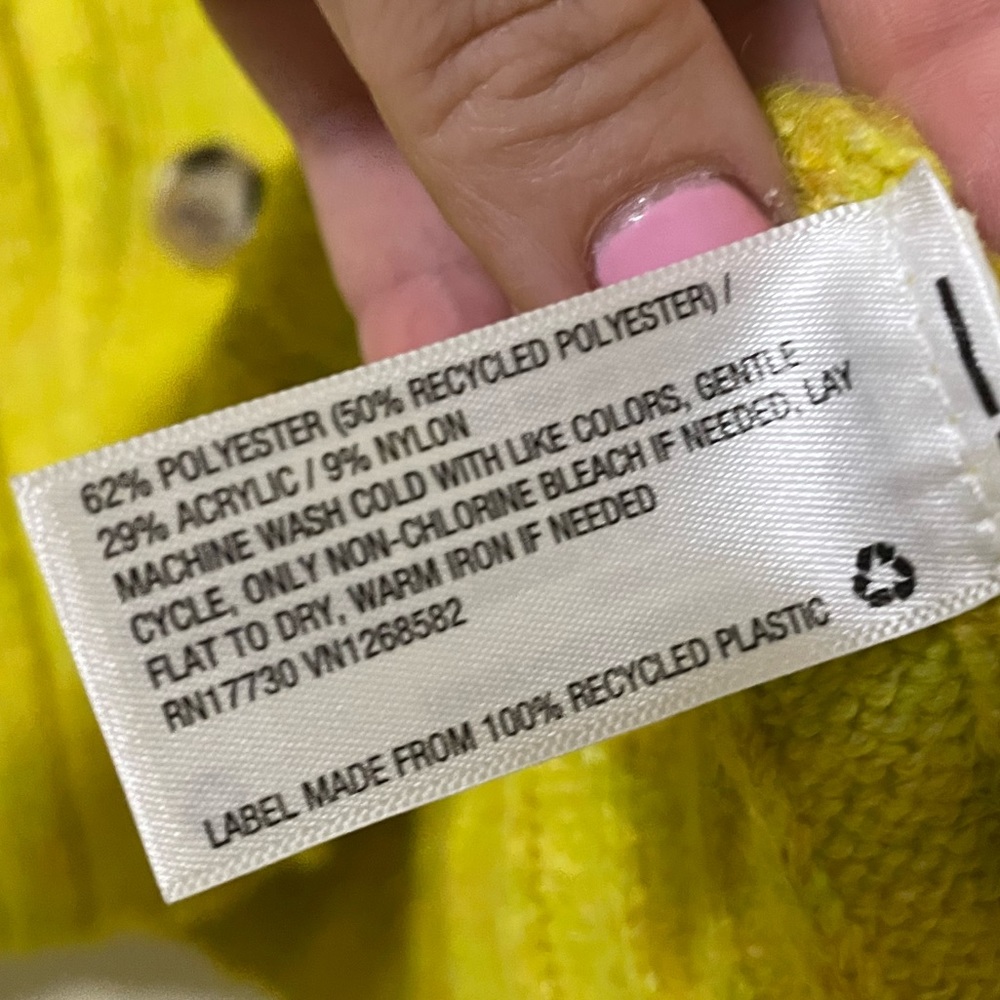 Wild Fable Yellow Ribbed Cardigan Sweater - Picture 7 of 8
